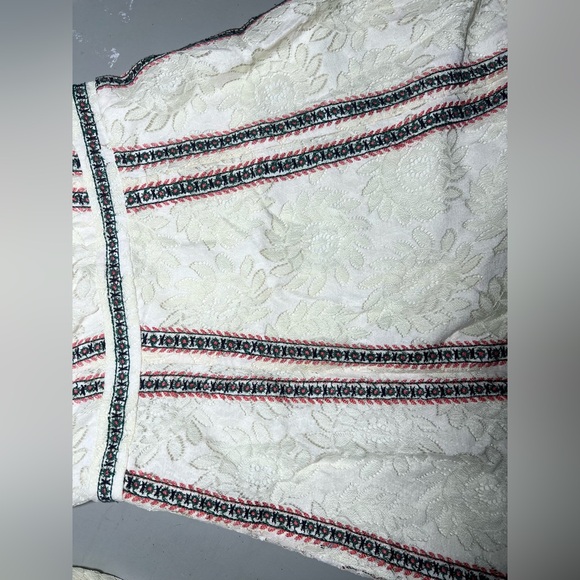 Coquette Cream Lace Romantic Dainty Mini Boho Embroidered Off Shoulder Dress S - Picture 5 of 8